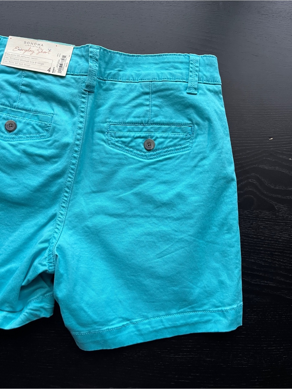 Sonoma Goods for Life (Original $30) Teal Everyday Chino Shorts Size 4 - Picture 12 of 16